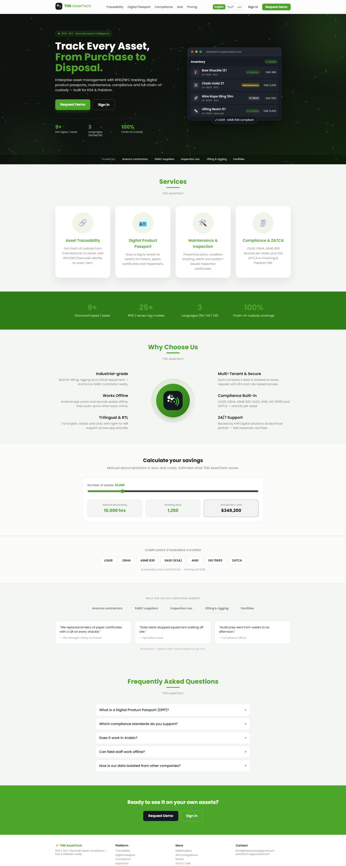 TNS AssetTech desktop screenshot