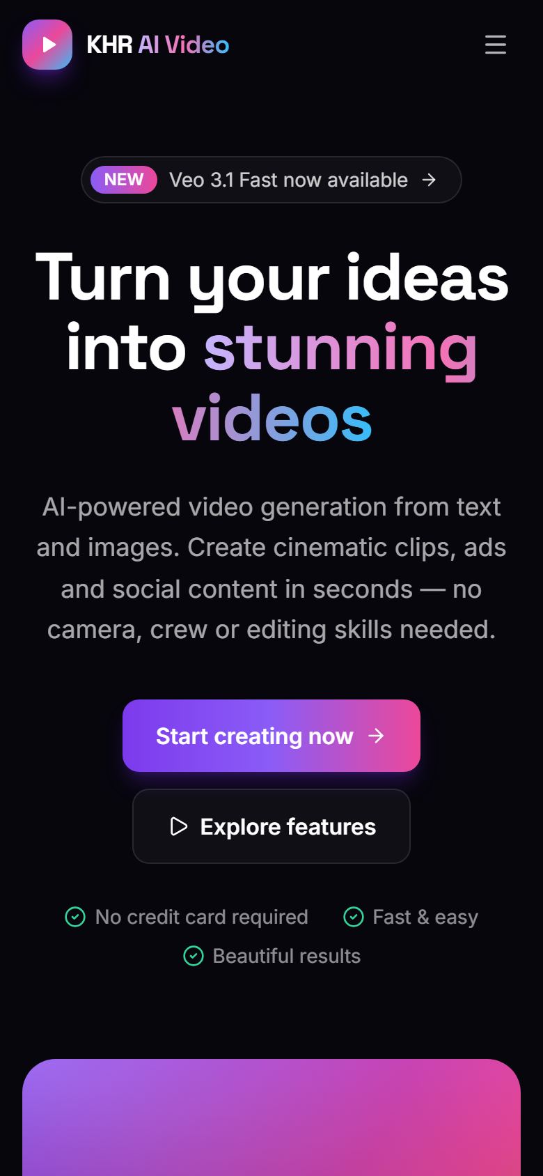 KHR AI Video mobile screenshot