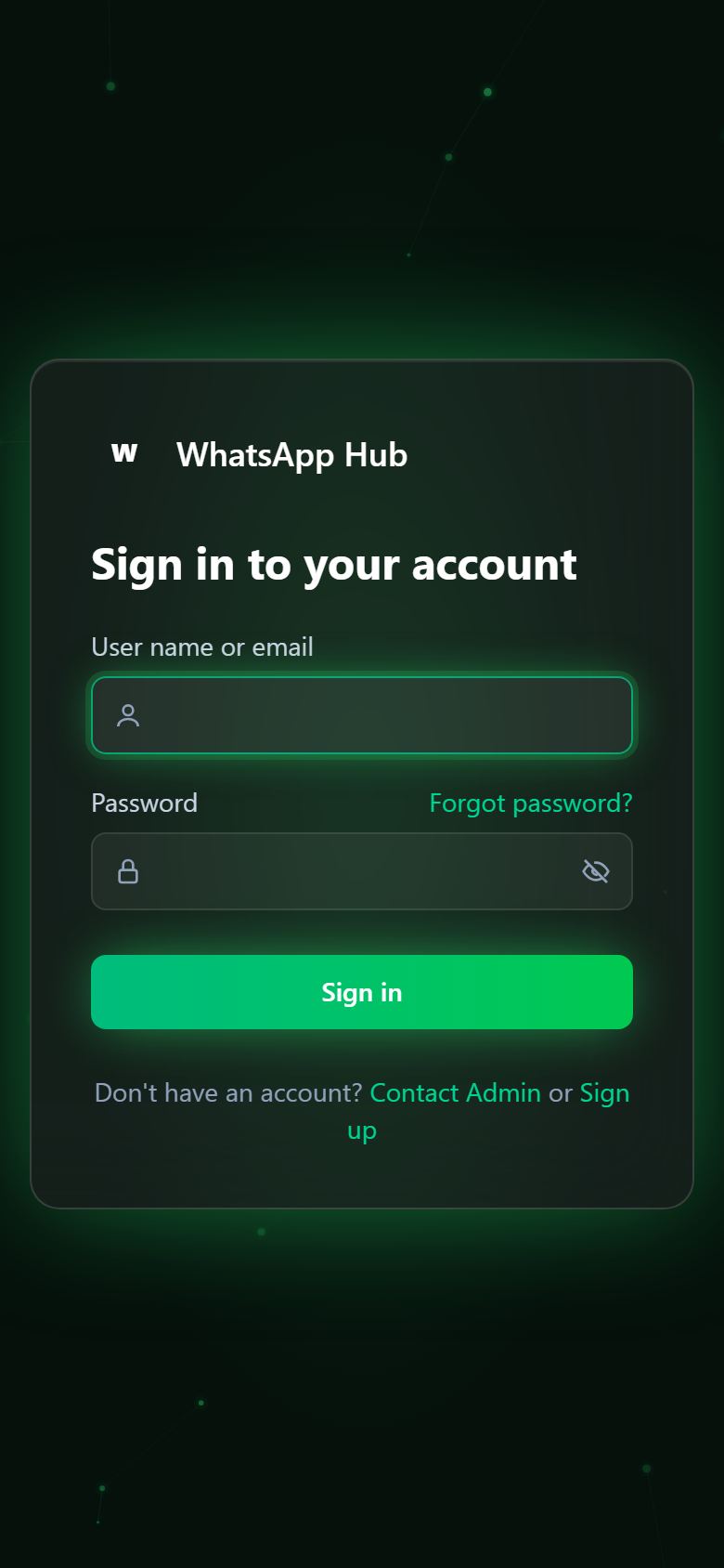 WhatsApp Hub mobile screenshot